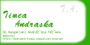 timea andraska business card